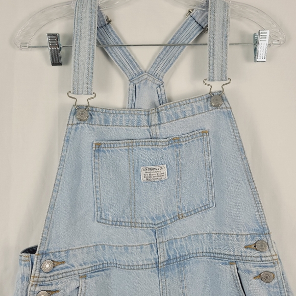 Levis Shortalls Light Blue Denim Overalls Small - Picture 8 of 8